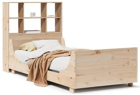 3323815 vidaXL Легло с рафтове за книги, без матрак, 90x200 см, масивно дърво