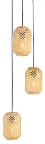 Ориенталски висящ аплик бамбук 3-светлина - Yvonne