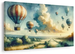 Картина на платно – Полет на балони над пейзажа
