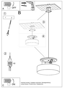 Бяло висящо осветително тяло ø 45 cm Atis – Sollux