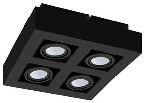 Eglo 31065 - LED точково осветително тяло MENDOZA 4xLED/4,7W/230V 3000K черно