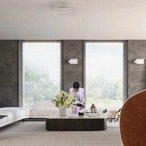 Бяла лампа за таван със стъклен абажур 40x47,5 cm Parola - Sollux