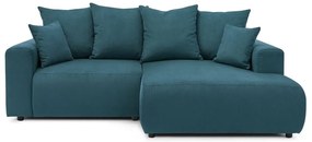 Син кадифен ъглов диван Enjoy – Bobochic Paris