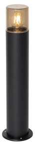Външна подова лампа черна с опушен абажур 50 см - Odense