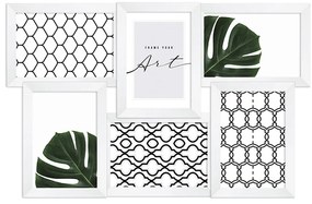 Бяла пластмасова рамка за стена 48x32 cm