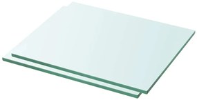 3051549 vidaXL Рафтове, 2 бр, панели прозрачно стъкло, 30x20 см