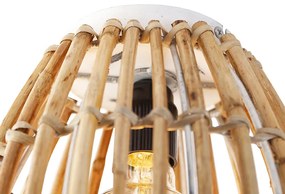 Ръстична таванна лампа бамбук и бяла - Canna Capsule