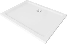 Mexen Flat правоъгълна душ кабина slim 120 x 100 см, бяла, сифон хром - 40101012