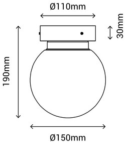 Таванна лампа в сребристо, ø 15 cm Sena - SULION