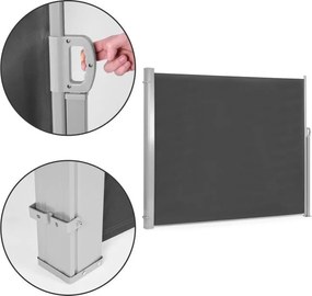 Странична антрацитна тента за тераса и балкон - прибираща се ролетна щора, ветрозащитна и слънцезащитна мрежа