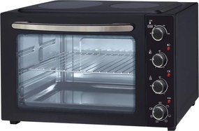 Втора ръка: Готварска печка с керамичен плот Oliver Voltz OV51441E45, 4300 W, 45L, 90-230C, Вентилатор, Осветление, Черен