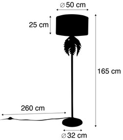 Смарт подова лампа златисто със зелен абажур с Wifi A60 - Botanica