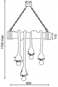 Покривна лампа Chikere-Diameter 60 cm.