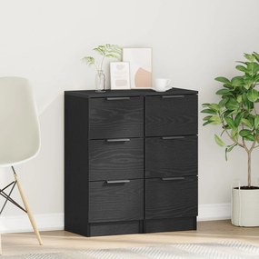 Sonata H ТВ шкафове 2 бр Черен дъб 30x30x70 см Инженерна дървесина