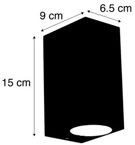 Комплект от 4 стенни лампи тъмно сиви 2-светлина IP44 - Baleno