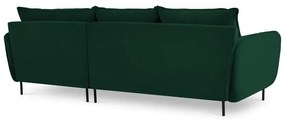 Тъмнозелен ъглов диван от кадифе (десен ъгъл) Vienna - Cosmopolitan Design