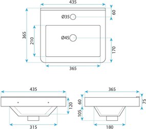 Комплект мебели за баня с мивка Molly 40cm Beige