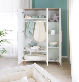 Бял детски гардероб 118x190 cm – Roba