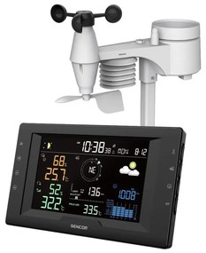 Sencor- Професионална метеостанция с цветен LCD дисплей и будилник 5V/1xCR2032 + 3xAA