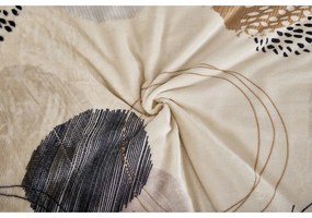 Светлокафяво единично спално бельо от микроплюш 140x200 cm Circles – My House