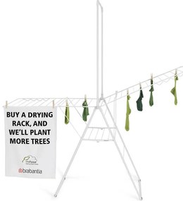 Сушилник за дрехи Brabantia Hangon 1004170, 25 м, 8 закачалки, Заключване за деца, Допълнителен прът, Бял