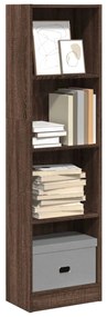 857789 vidaXL Библиотека, кафяв дъб, 40x24x143 см, инженерно дърво