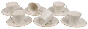Комплект от 6 порцеланови чаши и чинии Kutahya Stitched - Kütahya Porselen