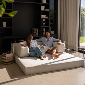 Бежов сгъваем диван от прежда с примки от букле 180 cm Bloom – TemaHome