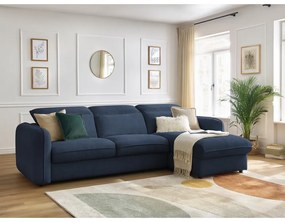 Тъмносин разтегателен ъглов диван (променлив) Achille – Bobochic Paris