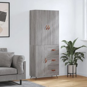 3195881 vidaXL Висок шкаф, сив сонома, 69,5x34x180 см, инженерно дърво