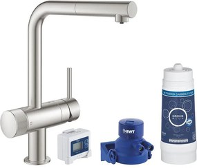 Смесител GROHE Blue Pure Minta с L - чучур и изтеглящ се душ