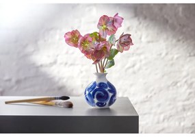 Синя ръчно рисувана каменна ваза Tulle - Kähler Design