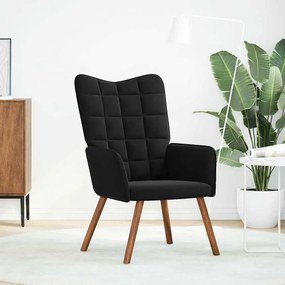 4016816 vidaXL Релакс стол, черен, кадифе