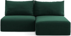 Тъмнозелен кадифен сгъваем/с място за съхранение ъглов диван (десен ъгъл) Kalena – Makamii