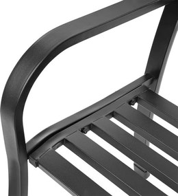 Градинска алуминиева пейка с облегалка 125 x 53 x 82 cm Черен