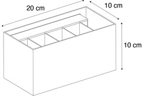 Модерна стенна лампа черна правоъгълна 2-светлина - Edwin