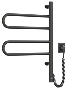 Електрически въртящ се сушилник за кърпи FOUETTE 128W/230V 64,6 см IP44 черен