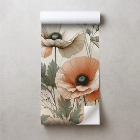Самозалепващ тапет – Пастелни макови цветя
