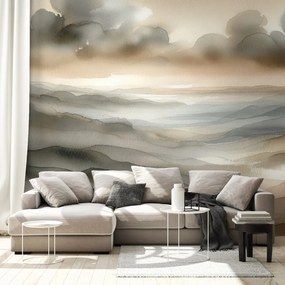 Тапет – Акварелен пейзаж в мъгла