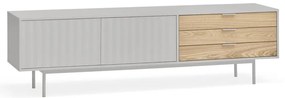 Сива/естествена маса за телевизор от декор от дъб 180x52 cm Sierra – Teulat