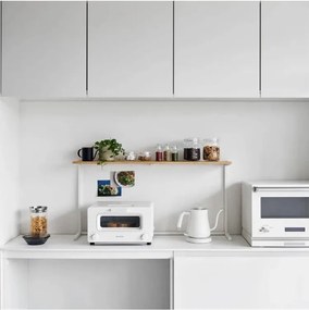 Бял/в естествен цвят дървен допълнителен рафт 28,5x8,5 cm Tower – YAMAZAKI