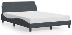 373193 vidaXL Рамка за легло Dover, тъмносива, 140x200 см, кадифе