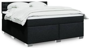 3288283 vidaXL Боксспринг легло с матрак, черно, 180x200 см, плат