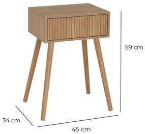 Нощно шкафче в естествен цвят – Casa Selección