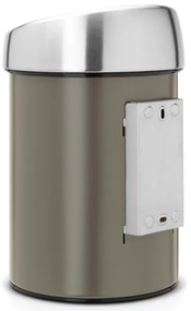 Кош за боклук Brabantia Touch Bin 647215, 3 л, Плавно и безшумно отваряне, Стенен монтаж, Сив