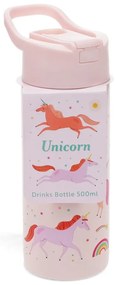 Светлорозова детска бутилка от неръждаема стомана 500 ml Unicorn – Rex London