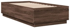 3209757 vidaXL Рамка за легло, кафяв дъб, 90x190 см, инженерно дърво