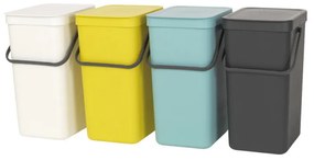 Кош за разделно събиране на боклук Brabantia Sort&Go 648978, 16 л, Дръжка, Възможност за стенен монтаж, Тъмносив