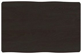 363997 vidaXL Плот за маса тъмнокафяв 60x40x(2-6) см обработен масивен дъб