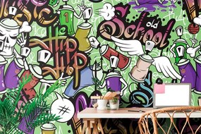 Тапет – Весел street art в зелено